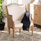 Bali & Pari Elizette Traditional French Beige Fabric and Honey Oak Finished Wood Accent Chair 238-13383-ZORO - alternate 6